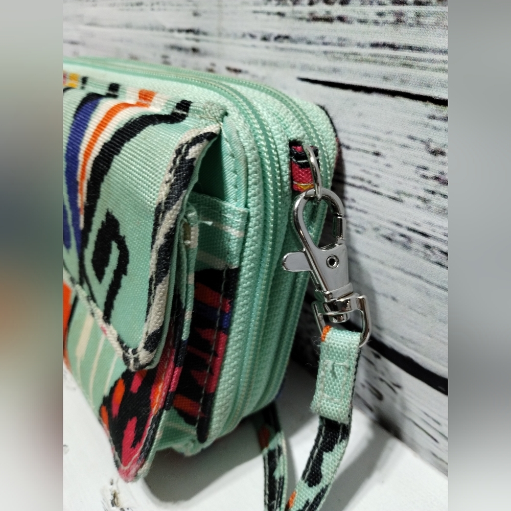 Vera Bradley Colorful Patterned Crossbody Bag - Green, Red, Black - Picture 5 of 7